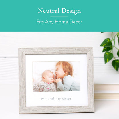 Kate & Milo Rustic Me & My Sister Frame, Sibling Keepsake, Ideal Little or Big Sister Gift, Gender Neutral Nursery Decor