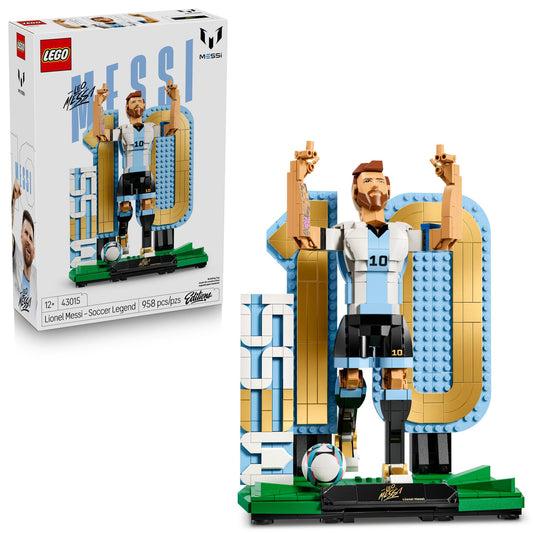 LEGO Editions Lionel Messi – Soccer Legend - Building Set for Boys & Girls, Ages 12+ - Collectible Soccer Gift with Plaque - Kids Bedroom or Shelf Decor - 43015