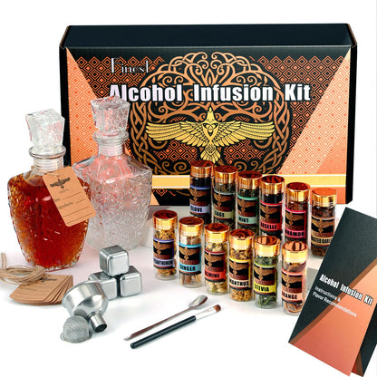 Alcohol Infusion Kit for Infusing Whiskey, Gin, Rum, Tequila, Vodka, Make Your Own Flavored Spirits with Natural Ingredients - Whisky Gift for Father's Day,Primium Anniversary|Valentine's Day|Birthday Gift for Men, Husband