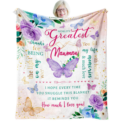 Mothers Day Mawmaw Gifts Blanket 60"x 50", Birthday Gift for Mawmaw, Maw Maw Gifts for Mother's Day/Birthday, Best Mawmaw Ever Presents, Mawmaw Presents for Grandma from Grandkids