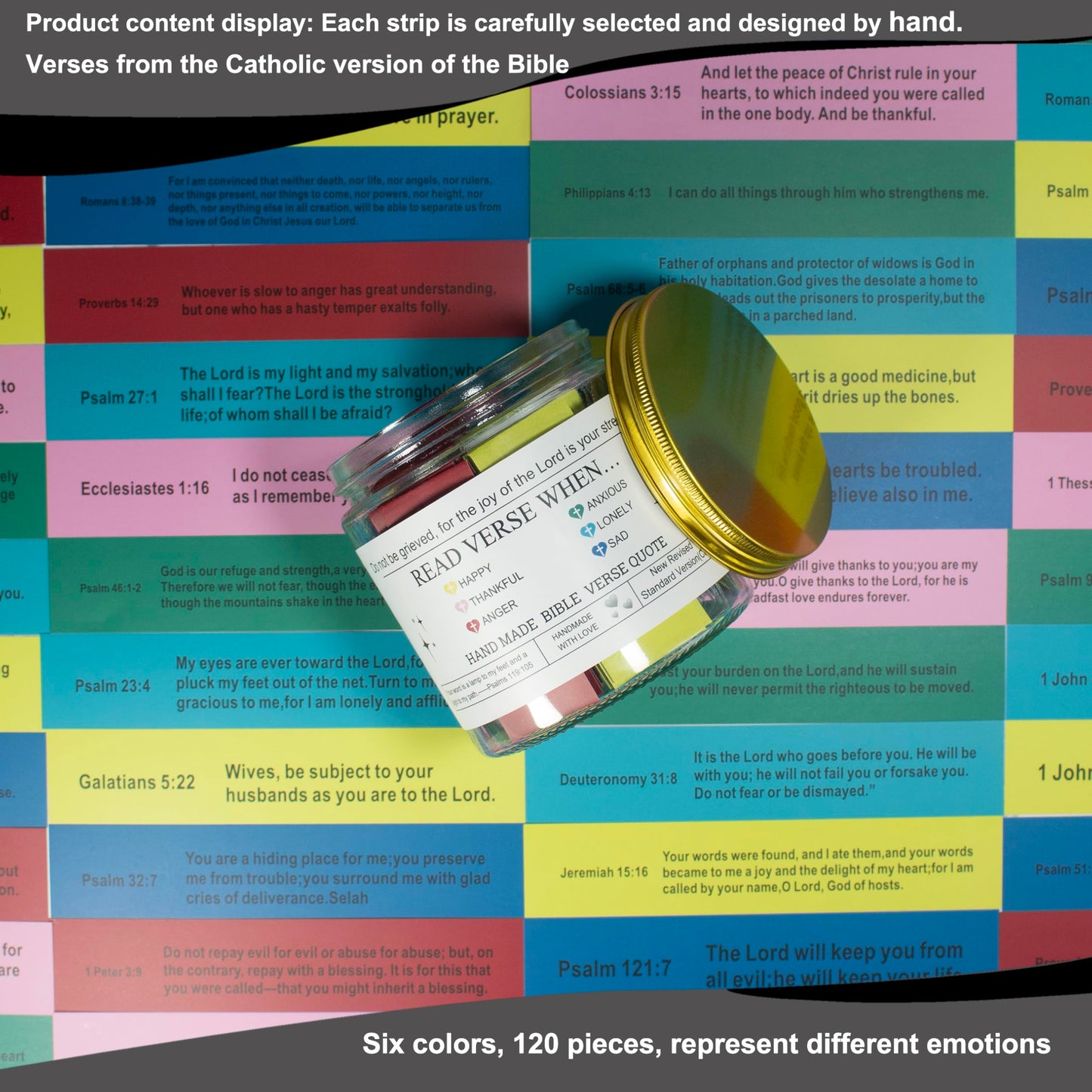 Catholic Bible Verse Jar,Catholic Gifts For Women Men Kids Teens,Bible Verses in a jar,First Communion for Girls Boys,Confirmation Gift for Teen,Religious Gifts,Prayer the Hope Jar