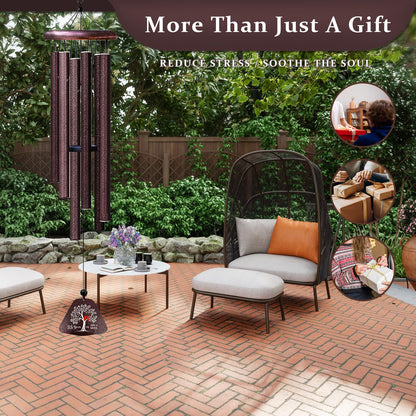 25th Anniversary Wedding Gifts, Unique 25th Anniversary 32" Wind Chimes for Couple, Silver 25 Years of Marriage Gift Ideas for Wife Husband, Silver Wedding Gifts for Parents