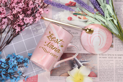 Best Nana Ever Mug Best Nana Coffee Mug Nana Mug Gifts Birthday Mothers Day Gifts for Mom Grandma from Grandkids Granddaughter Grandson Grandchildren Gifts 14 Ounce Pink with Gift Box