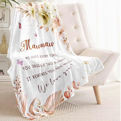 Mawmaw Blanket 60" X 50" - Mawmaw Gifts - Mothers Day Mawmaw Gifts - Birthday Gifts for Mawmaw - Best Maw Maw Ever Gift from Grandkids/Grandchildren