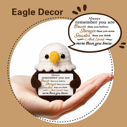Graduation Gifts Positive Crochet Bald Eagle - Eagle Scout Gifts - Thinking of You Desk Decor