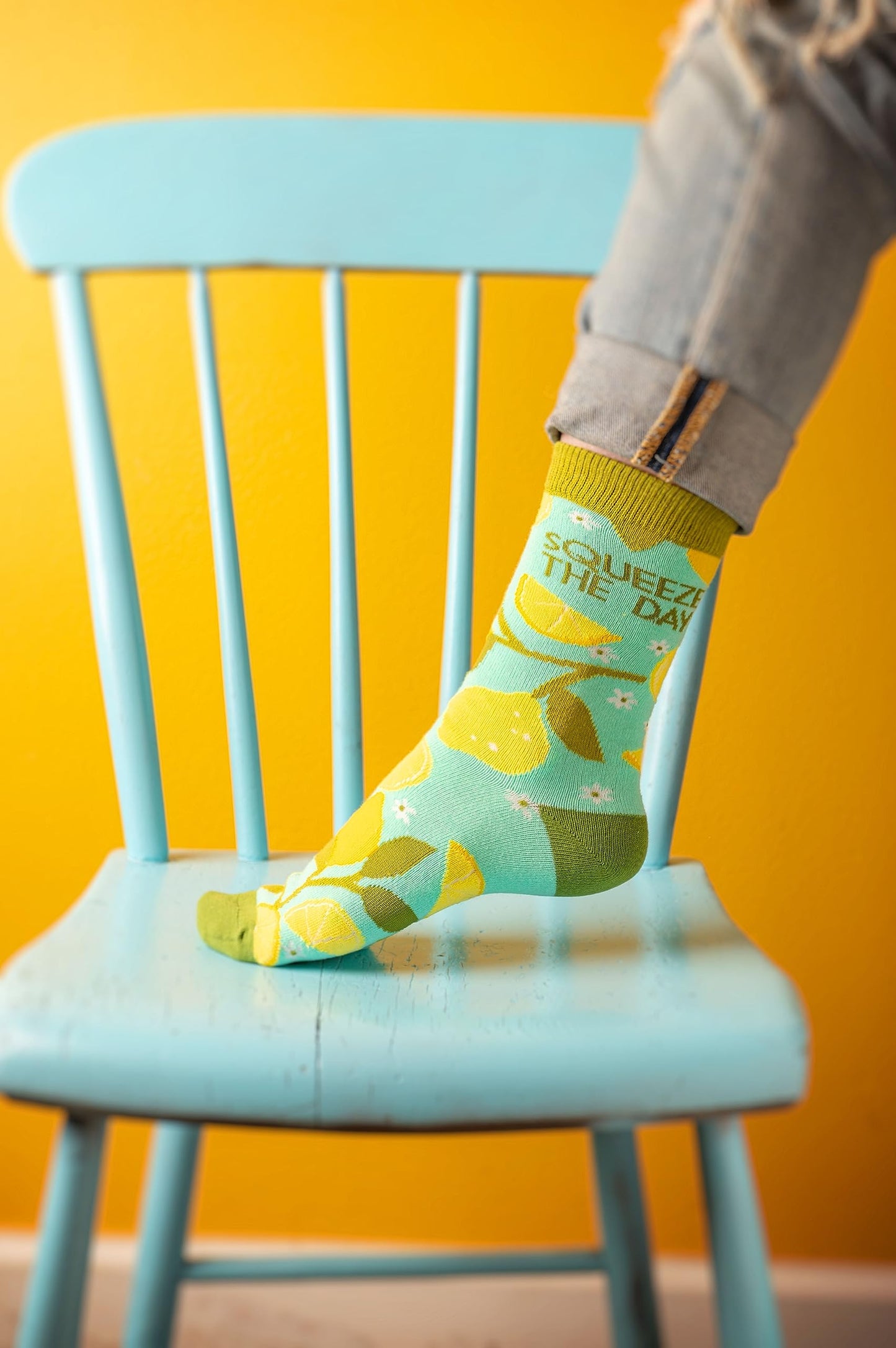 Karma Womens Crew Sock, Lemon Tree, 1 Pair Pack Of 1 US