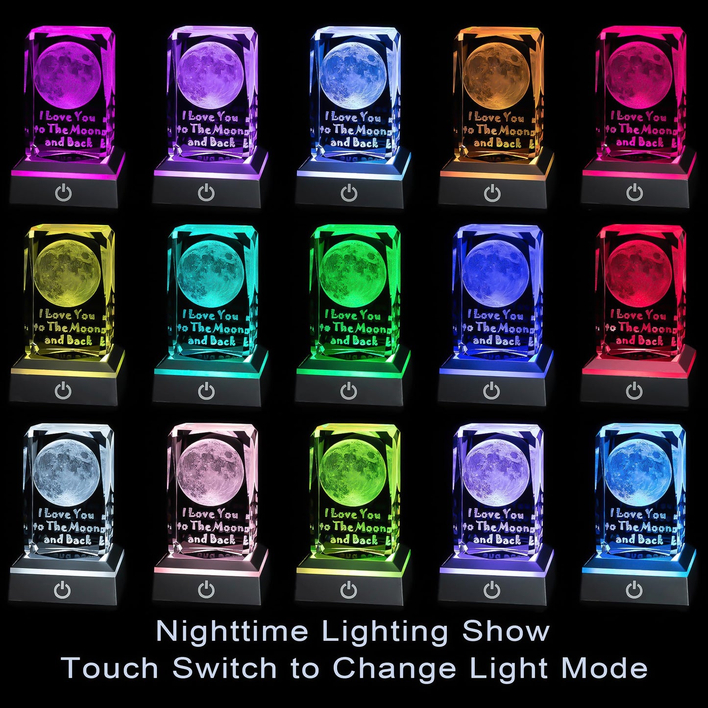 3D Moon Crystal Night Light, Perfect Mothers Day Gifts for Wife Her Mom from Daughter Husband Son，Mother's Day Ideas Unique Anniversary Birthday Decolamp Presents