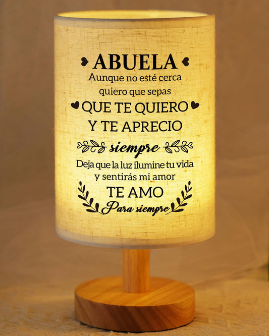 Birthday Gifts for Grandma in Spanish, Regalos para Abuela Fabric Bedside Table Lamp Presents, Christmas Mothers Day Valentines Day Gifts for Grandma Grandmother from Grandkids