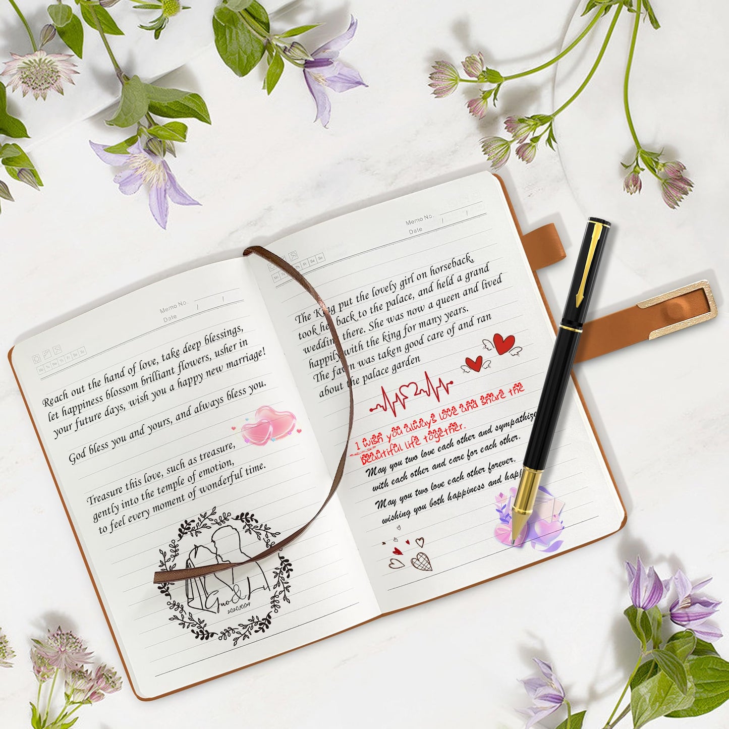 Wedding Officiant Book with Pen, 200 Pages A5 Lined Leather Wedding Journal Notebook, Pastor Ministers Sermon Officiant Gifts for Wedding Day Ceremony Proposal - Brown