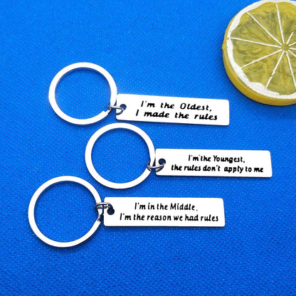 3Pcs Brother Keychain Sister Keychain Sibling Gifts Sister Brother Gifts Brother Sister Matching Keychain Set Family Gifts for Sister Brother Christmas Birthday Gifts for Daughter Son