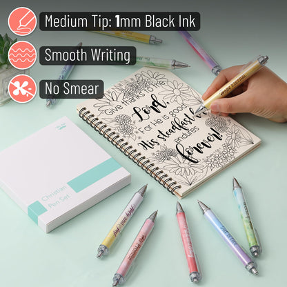 Mr. Pen- Christian Pen Set, 10 Pack, Gradient Style, Black Ink, Bible Verse Pens, Christian Pens for Women