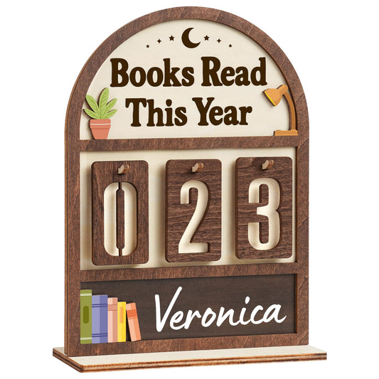 Books Read This Year Counter Valentines Day Gifts For Women Readers, Personalized Book Counter Tracker Bookshelf Decor, Bookish Gifts Accessories For Book Lovers, Bookworm, Bookclub Stocking Stuffers
