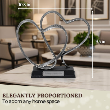 DCAPILLA 25th Anniversary Wedding Gifts – Two Hearts & Cross Keepsake - Ready-to-Gift Includes Present Box, Poem Card, and Engraved Plaque