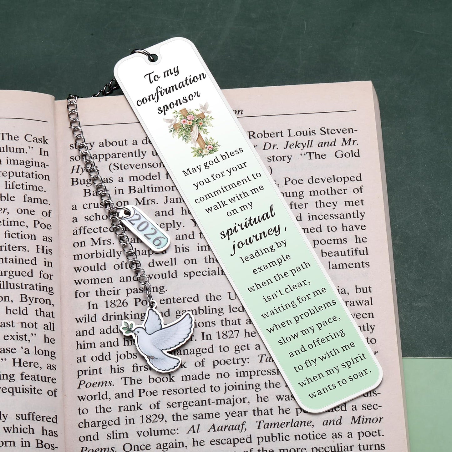 Confirmation Sponsor Gifts for Women, Thank You Bookmark Gift for Sponsors, Christian Catholic Confirmation Sponsor Gifts for Women Men, Appreciation Gift from Candidate, Easter Basket Stuffers