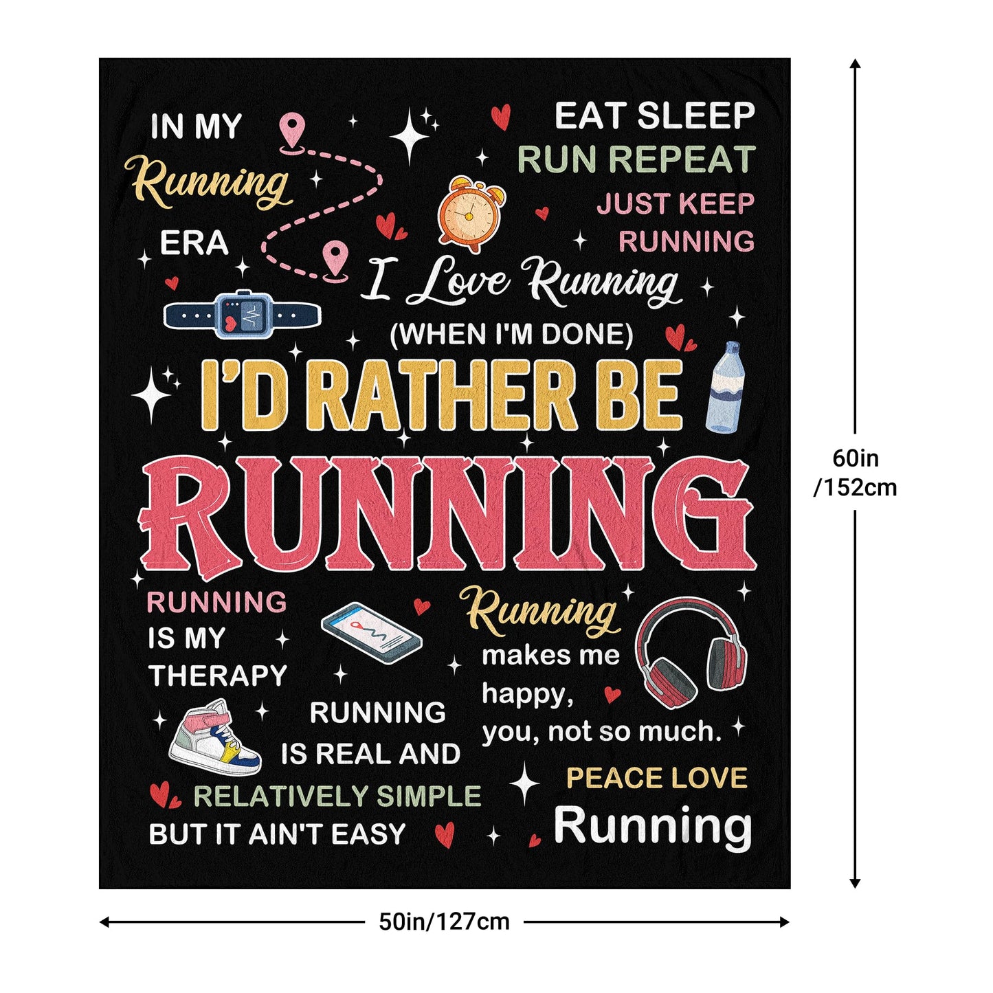 Gifts for Runners Women/Men Blanket, Cross Country Gifts, Marathon Runner Gifts, Cool Running Accessories Throw, Track and Field Gifts 60"X50"