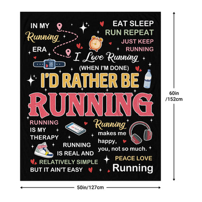Gifts for Runners Women/Men Blanket, Cross Country Gifts, Marathon Runner Gifts, Cool Running Accessories Throw, Track and Field Gifts 60"X50"
