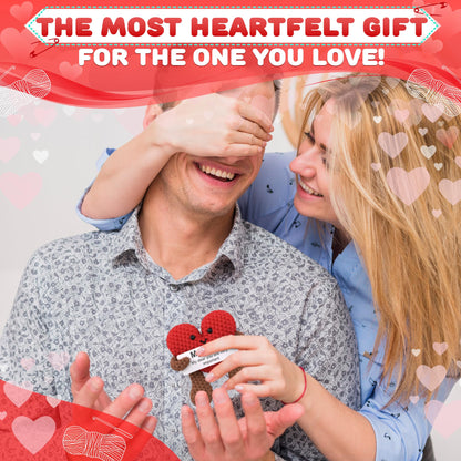 Reluen Heart Plush Gift for Her, Him - Mom Day Gifts Crochet Plushies Stuffed Hearts for Wife | Crochet Heart Soft Knitted Encouragement Support Keepsake for Girlfriends, Mother, Wife