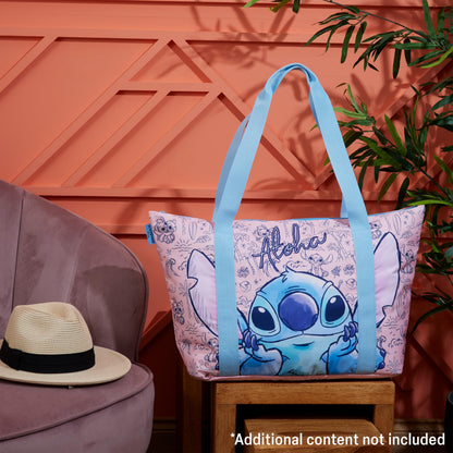 Disney Stitch Womens Tote Bag, Large Zipped Shoulder Bag for Shopping, Work - Stitch Gifts