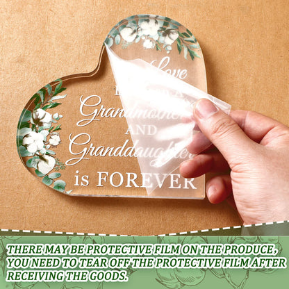 Jetec Grandma Gift Grandma Birthday Gift Acrylic Heart Shape Butterfly Shape Grandmother Sign from Granddaughter Grandson Thoughtful Mother's Day Christmas Ideas(Granddaughter)