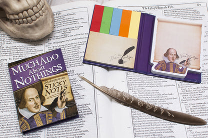 The Unemployed Philosophers Guild Much ADO About Nothings Shakespearean Sticky Notes - William Shakespeare Themed 3.25" by 4.25" Booklet with Self-Sticky Individual Notes Inside