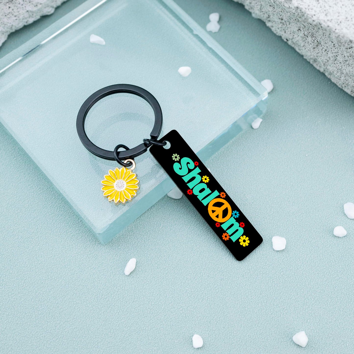 Jewish Gifts For Women Men Home Rosh Hashanah jewish Gifts Rosh Hashanah Keychain Shalom Keychain Hanukkah Kids for Adults Art Peace Sign Decor Jusaica Keyring Chanukah Gift for Women