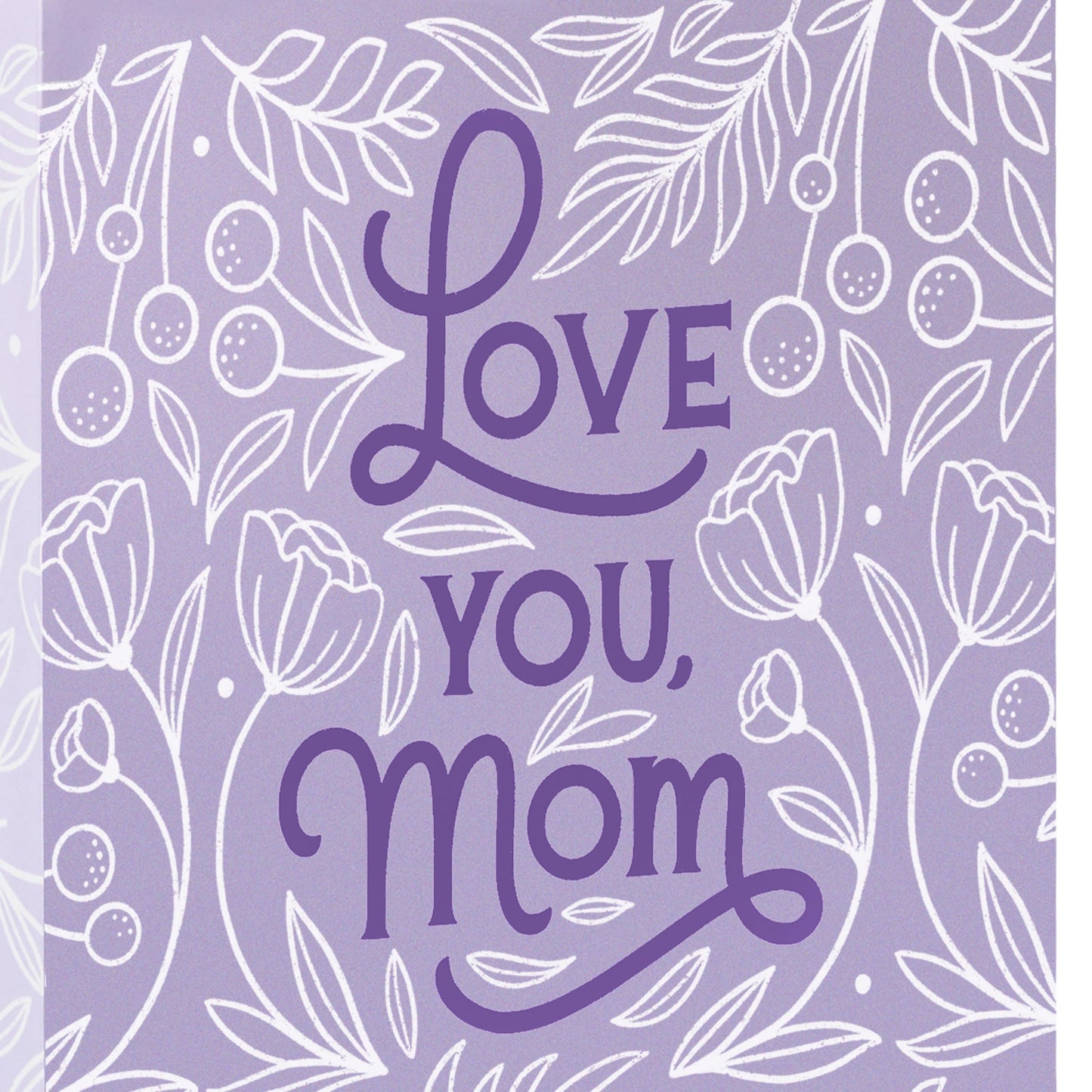 Hallmark 13" Large Mother's Day Gift Bag with Tissue Paper and Card (Love You Mom, Lavender, Modern Flowers)