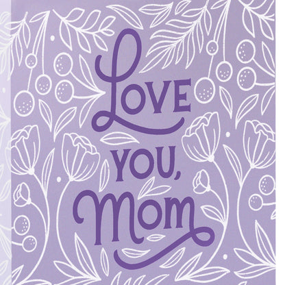 Hallmark 13" Large Mother's Day Gift Bag with Tissue Paper and Card (Love You Mom, Lavender, Modern Flowers)