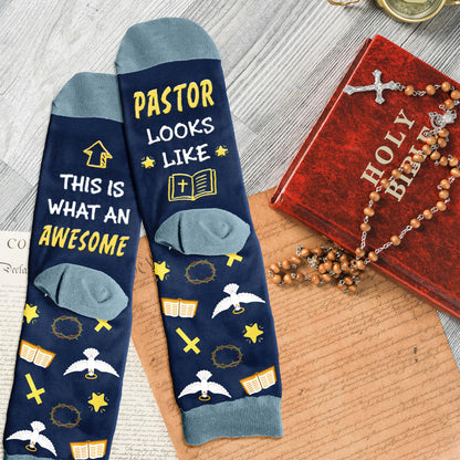 Pastor Appreciation Gifts - Christian Fathers Day Gift for Men, Inspirational Religious Socks for Pastors