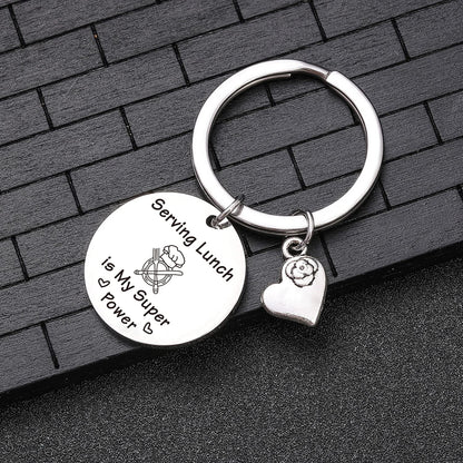 NOTHERS RSZOTW Lunch Lady Day Keychain Cafeteria Manager Gift Cafeteria Staff Friends Jewelry Lunch Server Keychain
