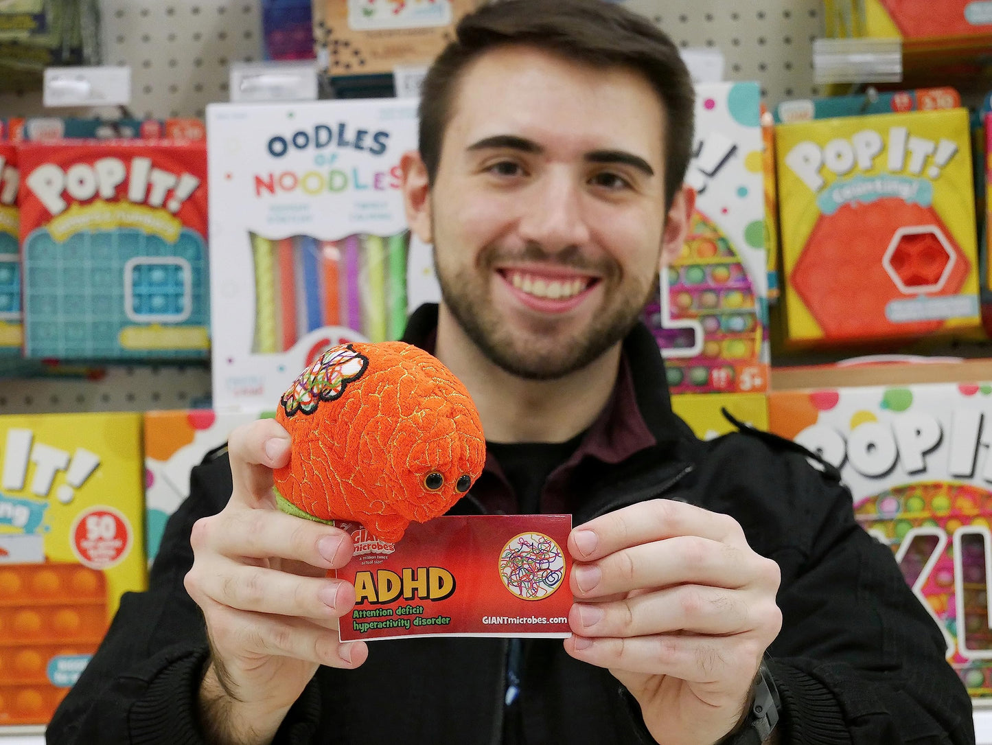 GIANT MICROBES ADHD Plush, Funny ADHD Gifts, Neurodivergent, Neurodiversity Gifts, School Psychologist Gift, Mental Health Matters, Emotional Support Plush