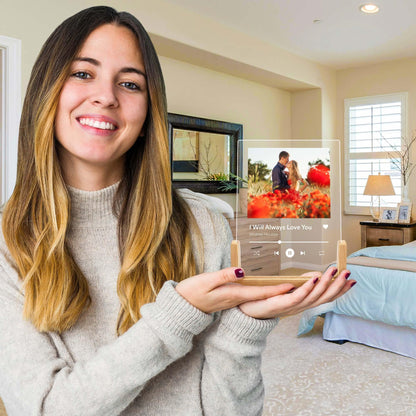 Personalized Gifts for Girlfriend, Mom, Her, Women, Wife, Mothers Day - Custom Spotify Plaque, Customized Picture Frame For Couple, Boyfriend, Him, Anniversary and Birthday, 6"x8" Acrylic Photo