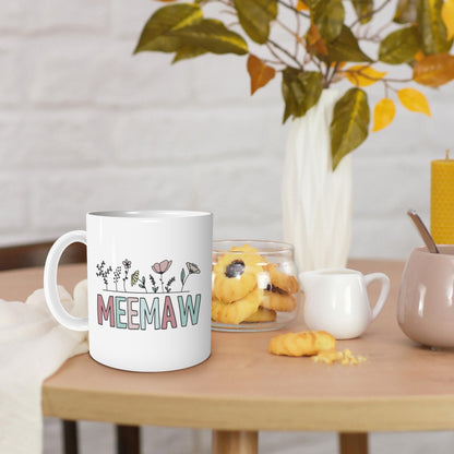 Meemaw Coffee Mug,Meemaw Gifts,Funny Tea Mugs,Birthday Christmas Gifts for Meemaw,Color Meemaw Coffee Mug 11Oz