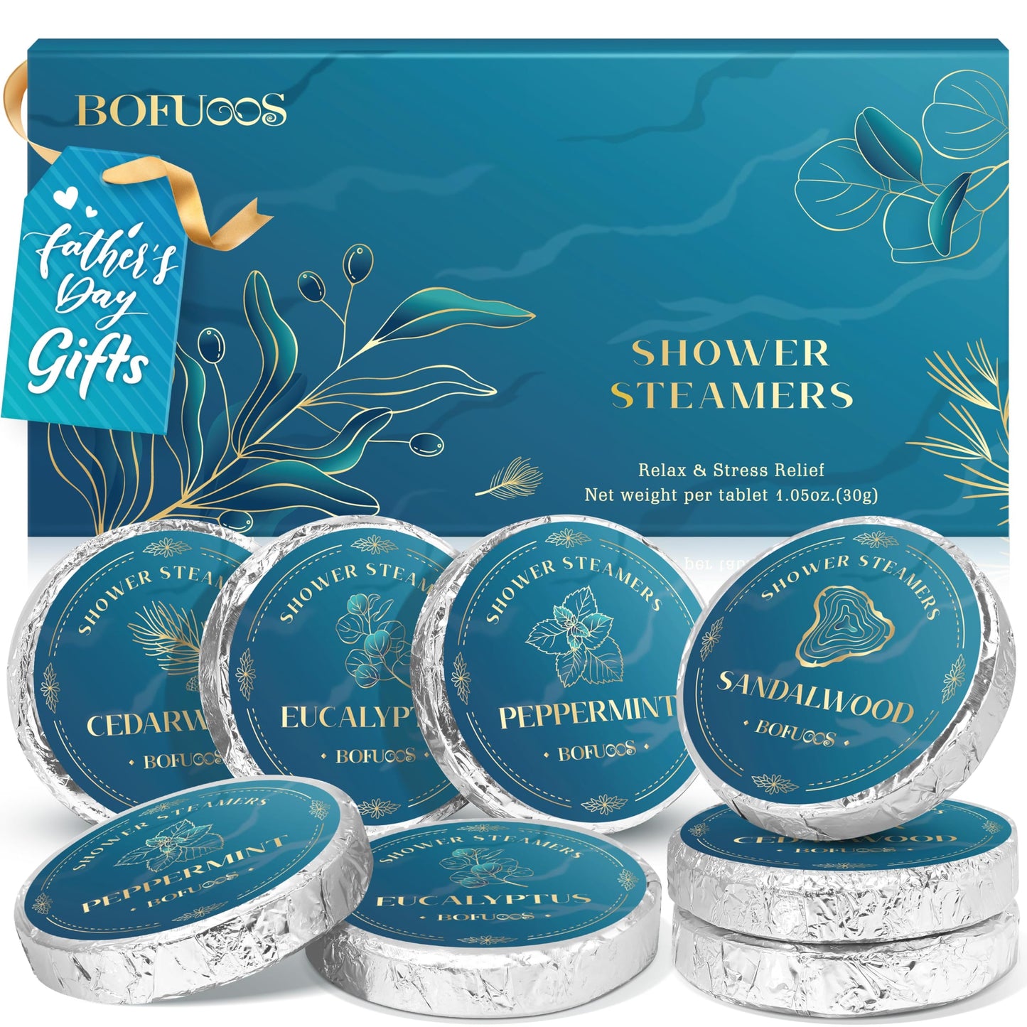 Shower Steamers Aromatherapy, Dad Gifts for Fathers Day, Birthday Gifts for Men Boyfriend Dad Teen Boys, SPA Self Care Relax Natural Essential Oils Bath Bombs
