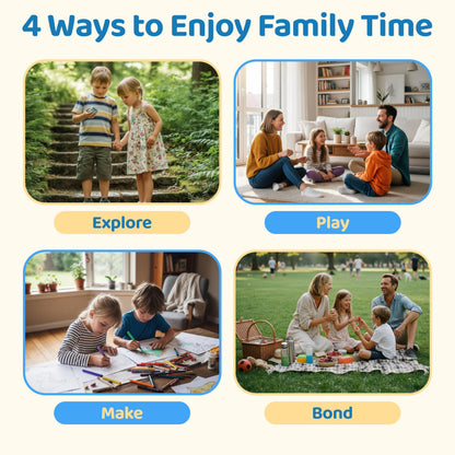 Family Time 60 Scratch-Off Activity Cards with Day & Night Markers – Fun Family Games for Kids & Parents – Screen-Free Adventure Ideas & Unique Gift for Christmas,Birthday,Stocking Stuffers & Holidays