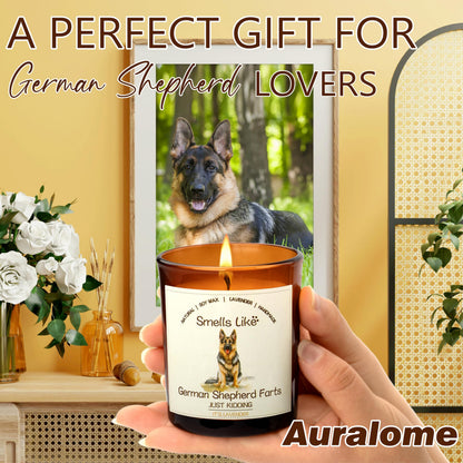 German Shepherd Gifts for Women - Dog Mom Candles Lavender Natural Dog Farts Candles Pet Friendly Safe Scented Candle Themed Gifts for Women Soy Wax Present Idea for Pet Lovers Decor