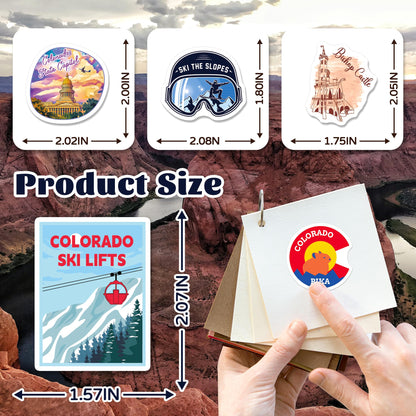 YTSQLER 200 PCS Colorado Stickers, Colorado Souvenirs Stickers for Laptop Water Bottle Suitcase Scrapbook, Vinyl Travel Souvenirs Decals for Adults Women Men