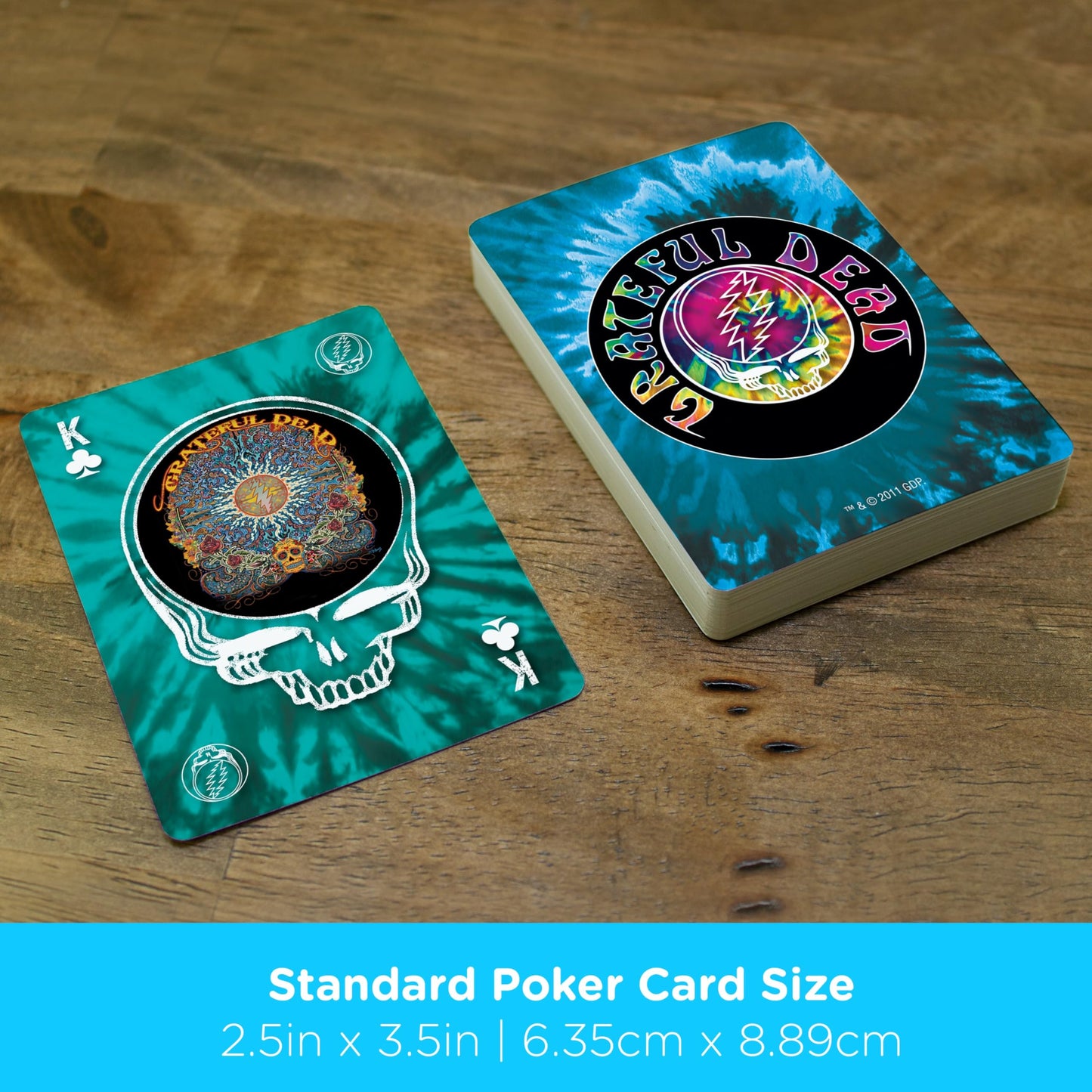 AQUARIUS Grateful Dead Playing Cards Standard Size – Themed Novelty Deck with 52 Unique Band Designs – Collectible Merchandise Gift for Teens and Adults