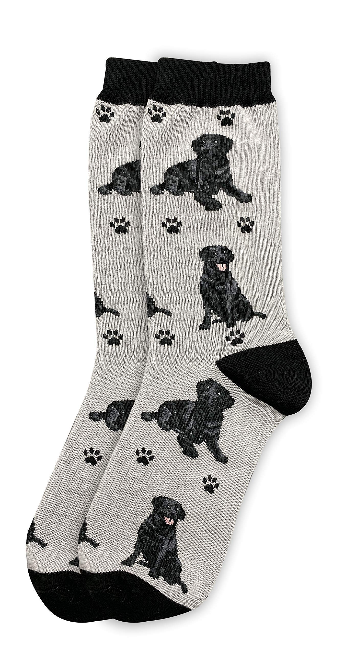 Pet Lover Socks - Fun - All Season - One Size Fits Most - For Women And Men – Dog Gifts (Black Labrador)