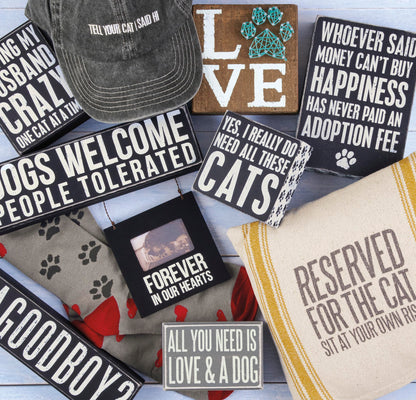 Primitives By Kathy 4" X 4" Wooden Box Sign: Yes, I Really Do Need All These Cats (23070)