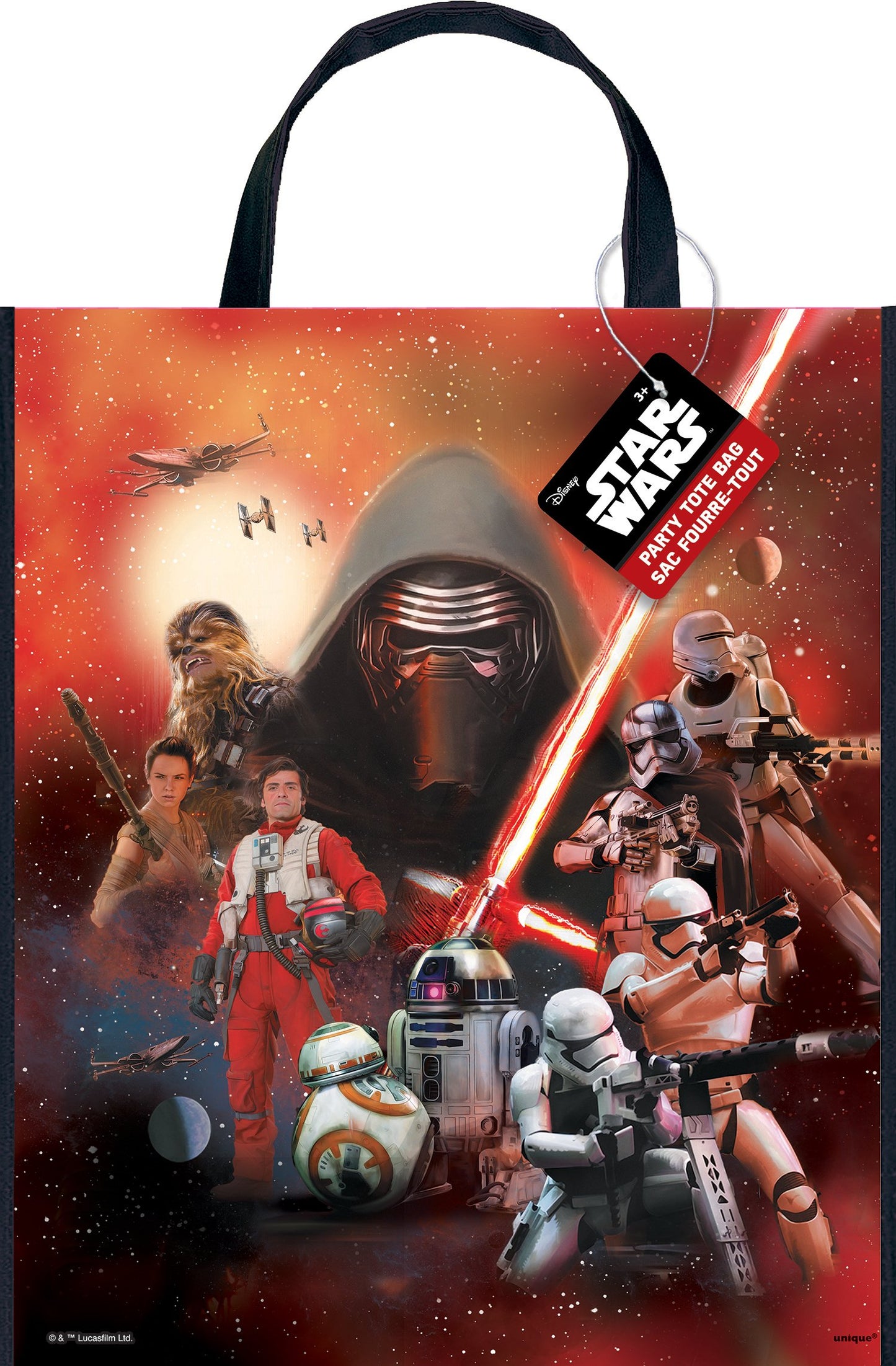 Star Wars Plastic Tote Bag - 13" x 11", 1 Pc
