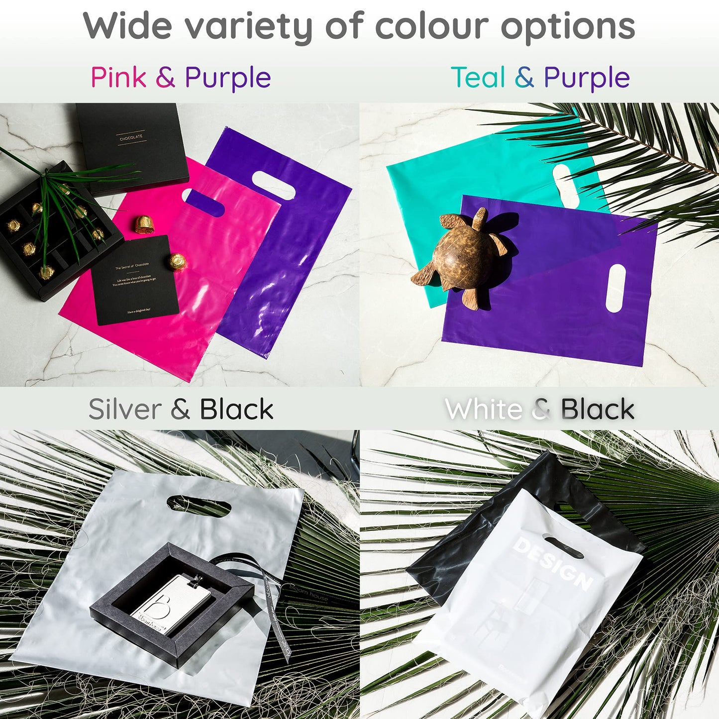 Choice Marts 100 Clear Plastic Bags With Handles 9"x12" Perfect for Merchandise And Retail 1.5Mil Thick Clear Gift Bags With Handles