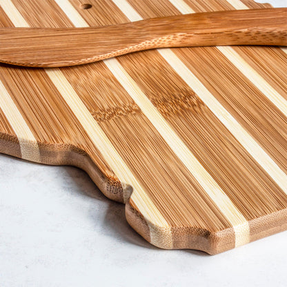 Totally Bamboo Wisconsin Charcuterie Board with Spreader Knife Gift Set, 9-5/8" x 8-7/8”
