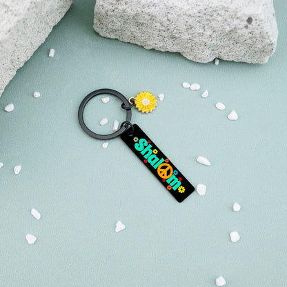 Jewish Gifts For Women Men Home Rosh Hashanah jewish Gifts Rosh Hashanah Keychain Shalom Keychain Hanukkah Kids for Adults Art Peace Sign Decor Jusaica Keyring Chanukah Gift for Women