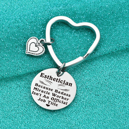 7RVZM Esthetician Thank You Gift Beautician Jewelry Esthetician Christmas Keychain BFF Gift