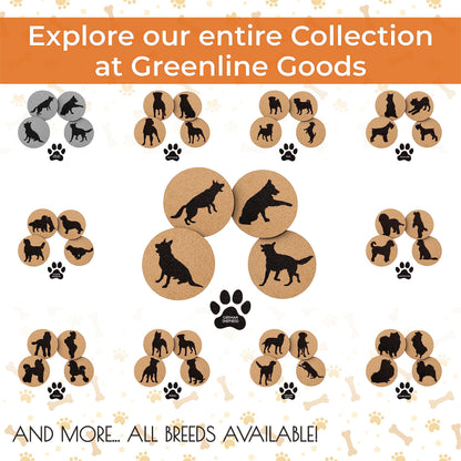 German Shepherd Lovers Cork Drink Coasters - Set of 4 With Protective Bottom | Dog Decor for Drinks | Great Gift Idea for Shepherd Moms & Dads