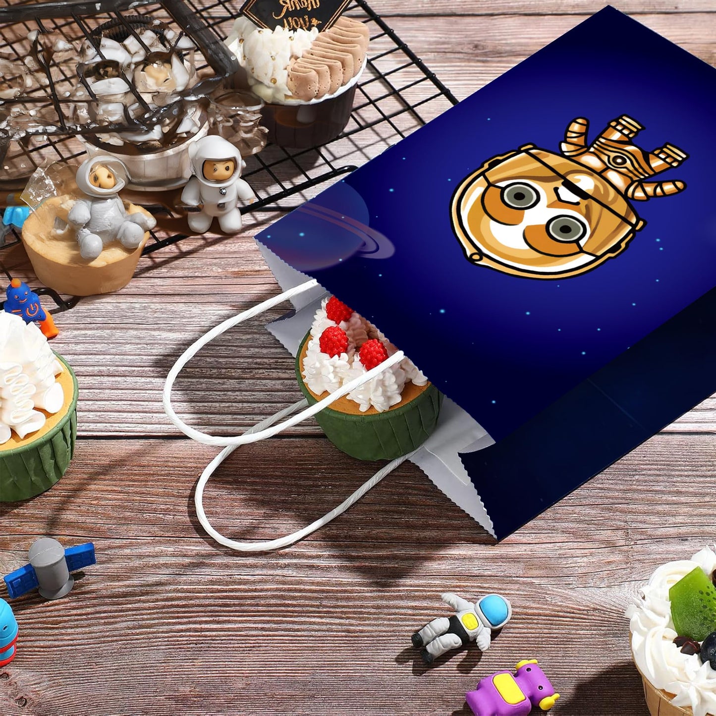 Whiteleopard The Inspired Party Favor Bags - 32 Pack Galactic Adventure Gift Bags for Birthday Decorations & Supplies (32)