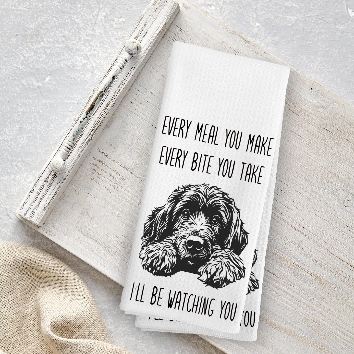 Portuguese Water Kitchen Towels, Dog Gifts for Women, Portuguese Water Gifts, Dog Grandma Gift Tea Towels Kitchen Hand Towels 16x24 Inch for Bathroom Decor