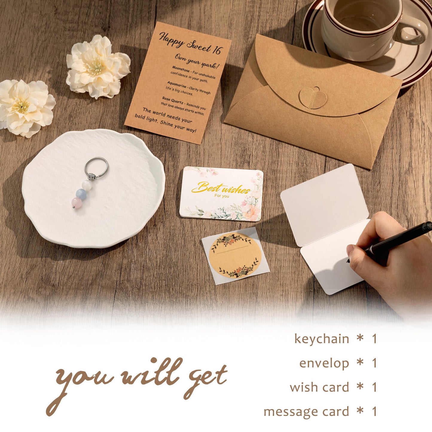 PRCOLUX Happy Birthday Gifts for Women Friend Sister Mom Daughter, 13 16 21 30 40 50 60 70th Birthday Gifts Crystal Keychain