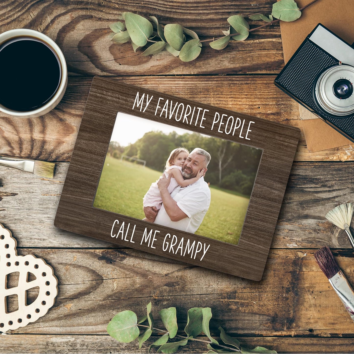 Grampy 4x6 Picture Frame, Grampy Gifts, Grandpa Photo Frame, Grandkids Photo Frame, Gifts for Grampy from Grandkids, My Favorite People Call Me Grampy Picture Photo Frame for Desk Decor