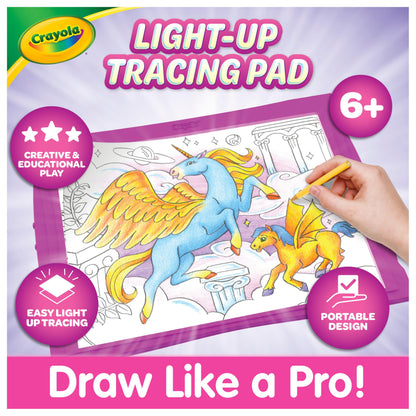 Crayola Light Up Tracing Pad Pink, Best Birthday Gifts for Girls & Boys, 6, 7, 8 Year Olds, Kids Toys, Light Box Art Kit for Kids